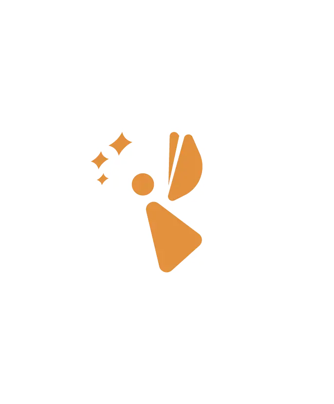 Logotype de La Lumière des Fées en aplat de couleur sur fond de page